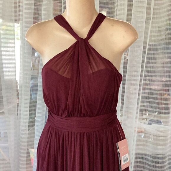 NWT Birdy Grey Kiko Mesh Cabernet Dress Gown Women’s XS Wedding Bridesmaid - Picture 4 of 11